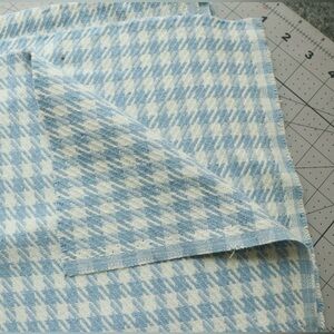 Baby blue houndstooth coating fabric, 3 yards paid
